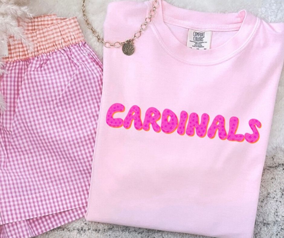Cardinals (Pink Bubble Stars Mascot) - DTF