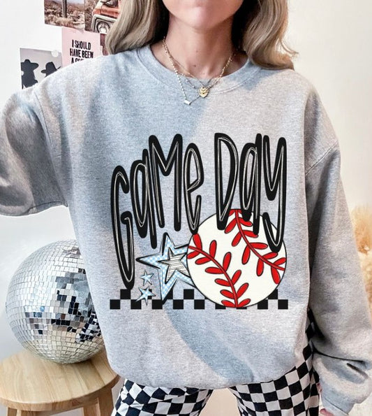 Game Day Stars (Baseball - Carolina Blue) - DTF