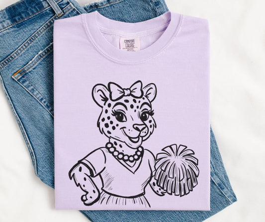 Cheetah (Cheer Vintage Sketch Mascot) - DTF
