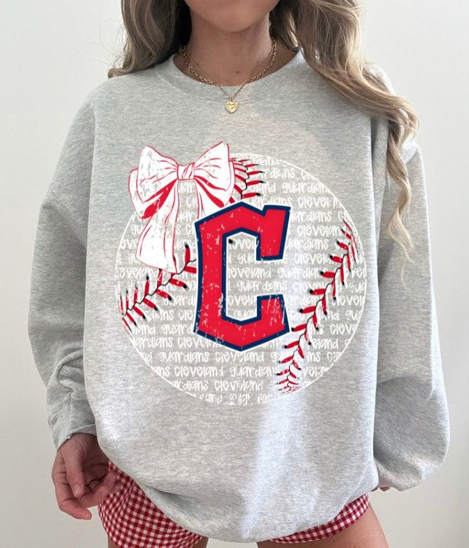 Guardians (Baseball Bow Typography) - DTF