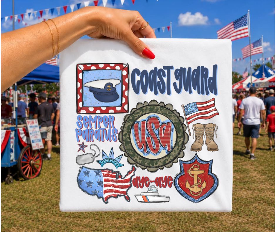 Coast Guard (Military Collage) - DTF
