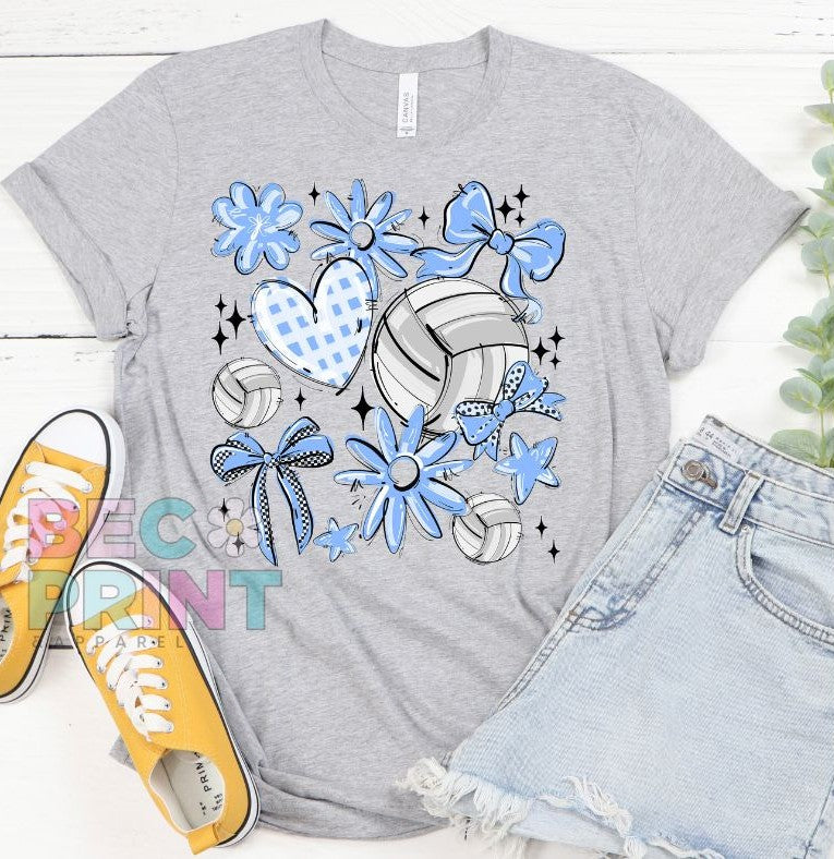 Play Ball Collage - Columbia Blue (Volleyball) - DTF