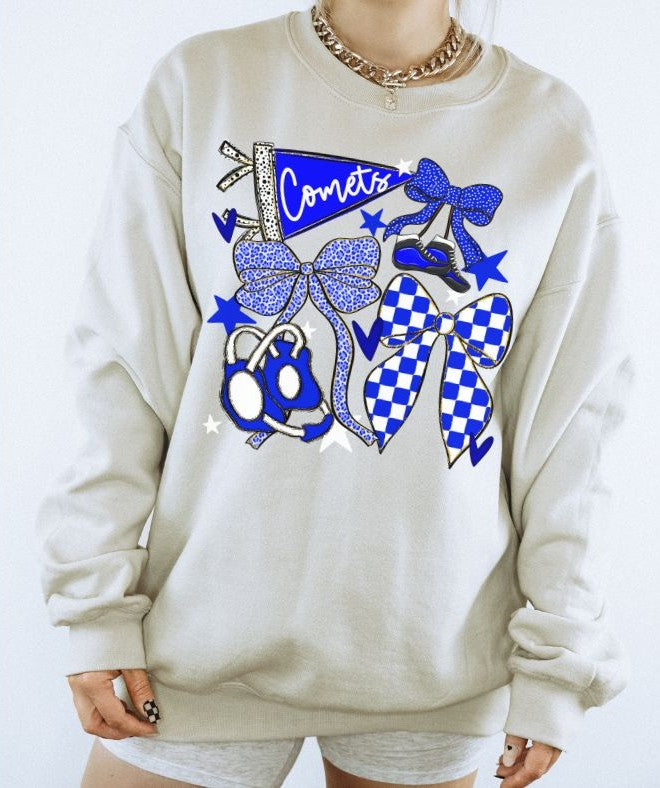 Comets - Royal Blue (Wrestling Bows Collection) - DTF