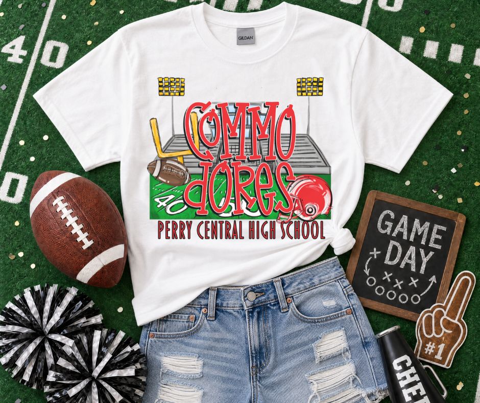 Commodores Perry Central - Red/Black (Stadium Blitz Mascot) - DTF