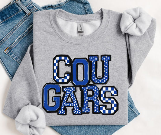 Cougars - Royal Blue Mix (So Sporty Mascot) - DTF