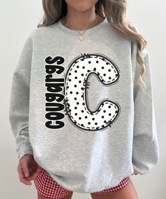 Cougars (Polka Dotted Letter Mascots) - DTF