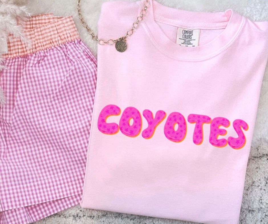Coyotes (Pink Bubble Stars Mascot) - DTF