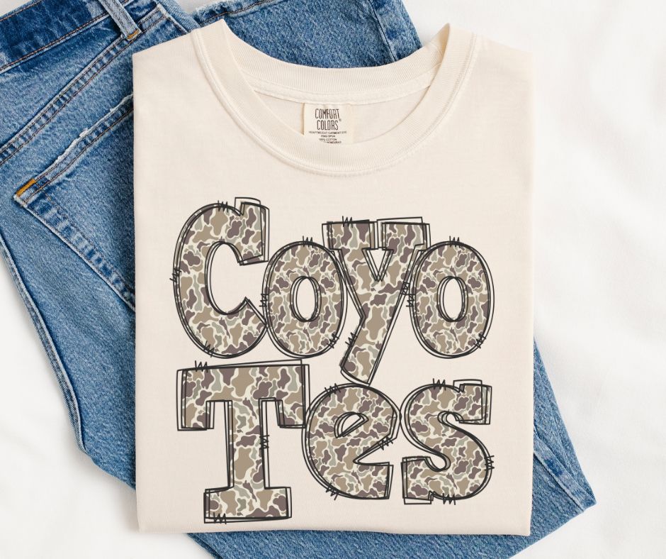 Coyotes (Camo Doodle Mascot) - DTF