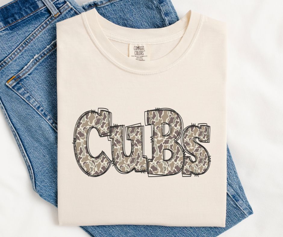 Cubs (Camo Doodle Mascot) - DTF