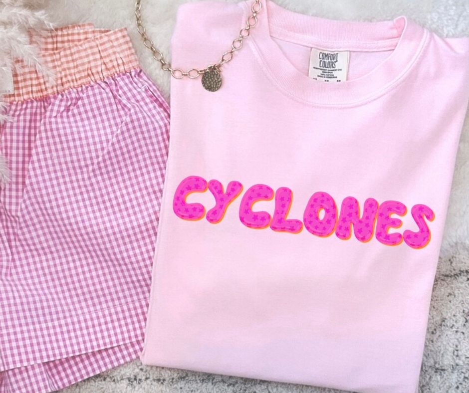 Cyclones (Pink Bubble Stars Mascot) - DTF