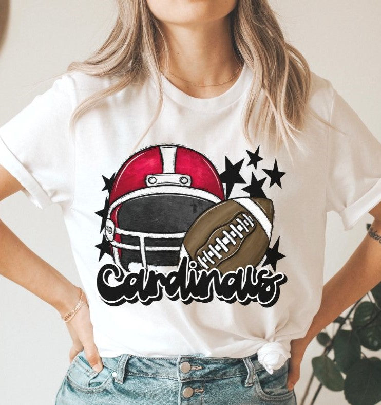 Cardinals mascot (stars - red and black helmet) - DTF