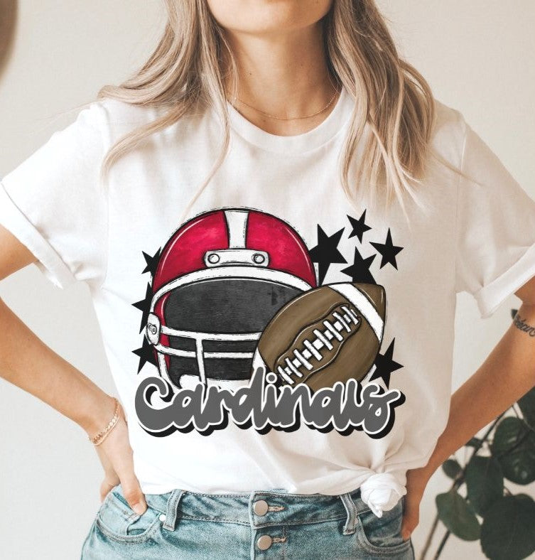 Cardinals mascot (stars - red and gray helmet) - DTF