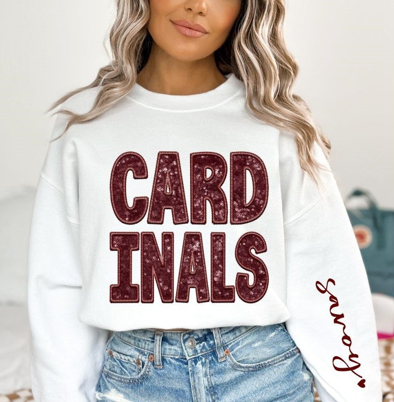 Cardinals (Sequins/Embroidery look) - DTF