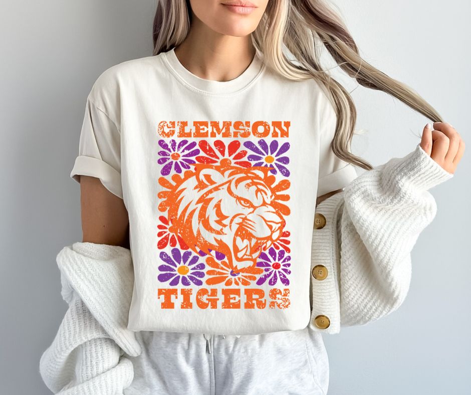 Clemson (Groovy Floral - College) - DTF