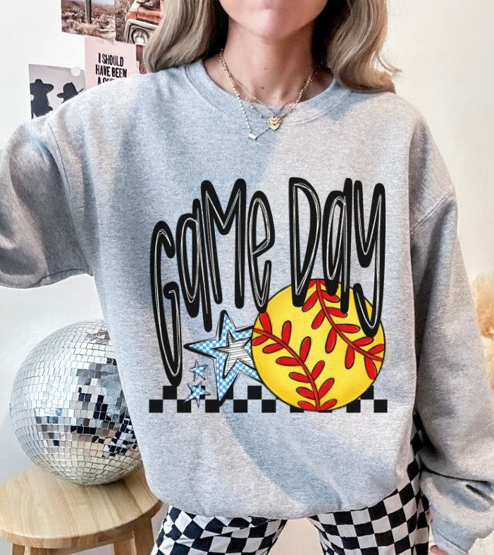 Game Day Stars (Softball - Columbia Blue) - DTF