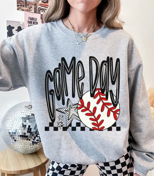 Game Day Stars (Baseball - Dark Grey) - DTF