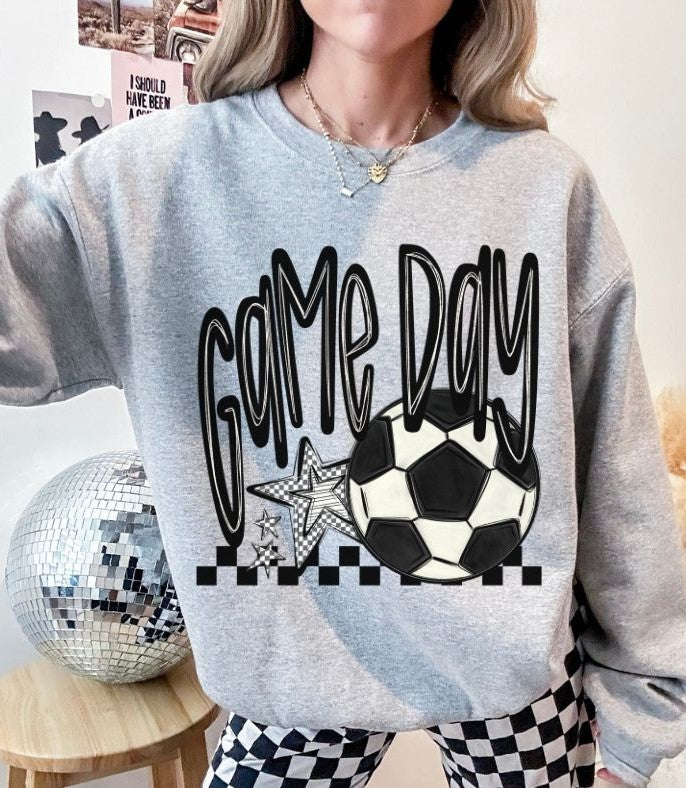 Game Day Stars (Soccer - Dark Grey) - DTF
