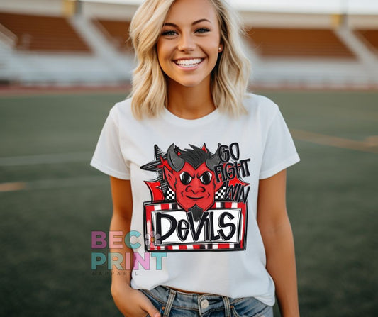 Devils - Red (Go Fight Win Star Mascot) - DTF