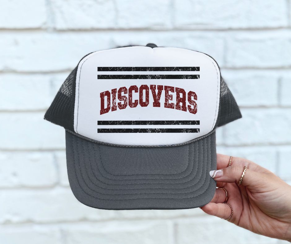 Discovers - Maroon/Black (Mascot Distressed Lines) - DTF