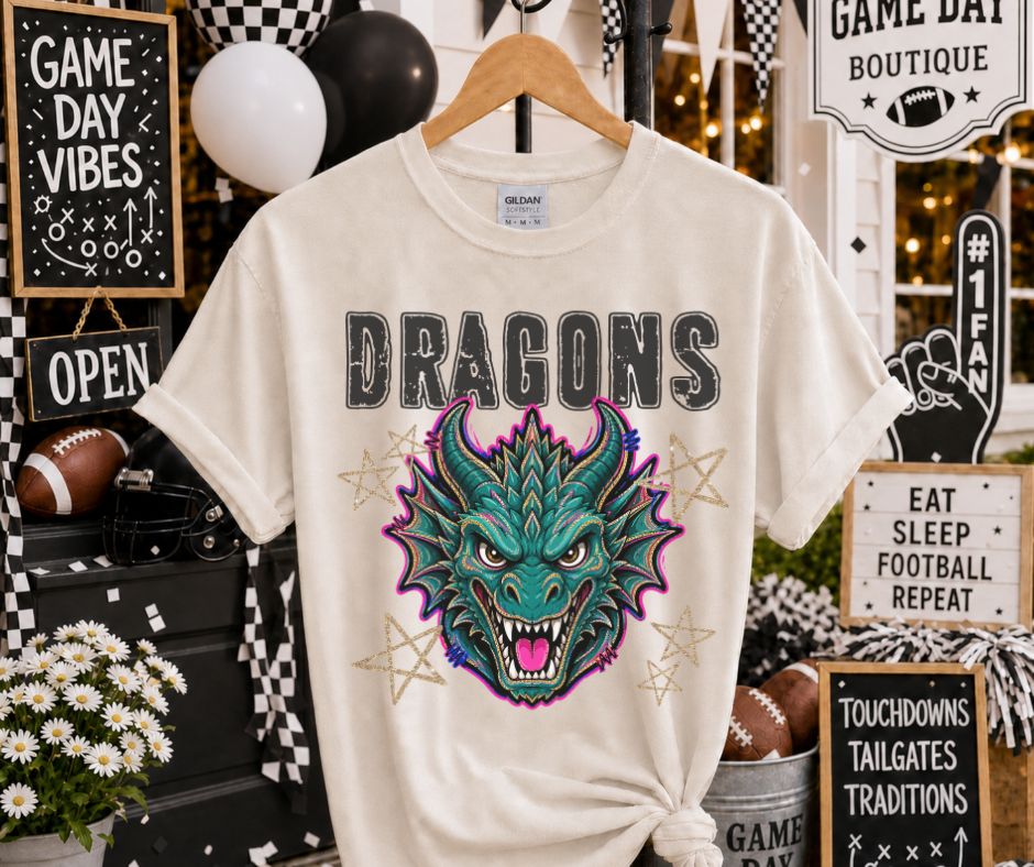 Dragons (Grunge Varsity Mascot) - DTF