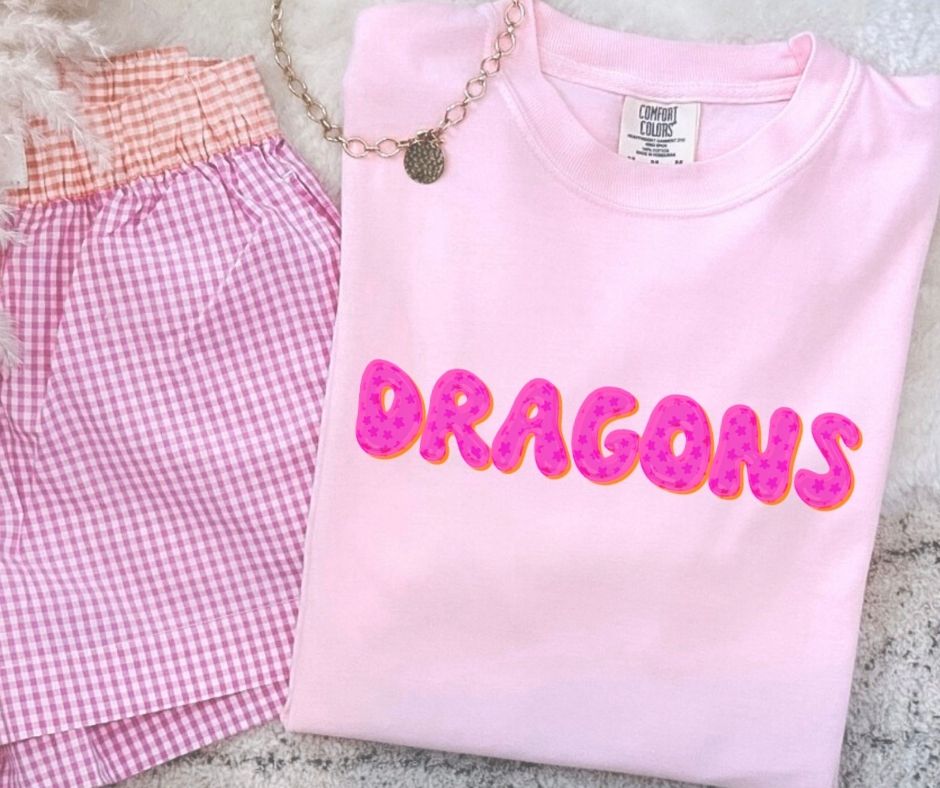 Dragons (Pink Bubble Stars Mascot) - DTF