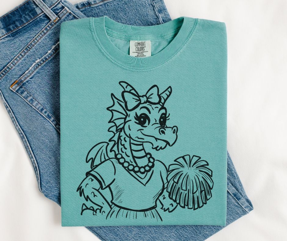 Dragon (Cheer Vintage Sketch Mascot) - DTF