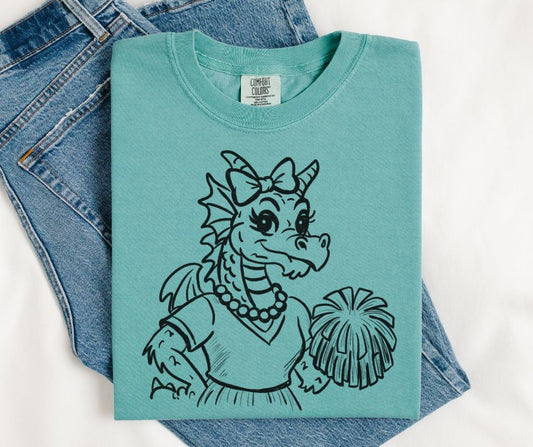 Dragon (Cheer Vintage Sketch Mascot) - DTF