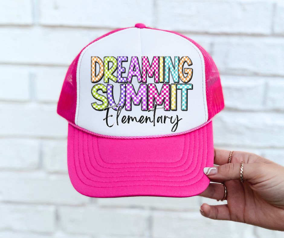 Dreaming Summit Elementary (Colorful Checked School Name) - DTF