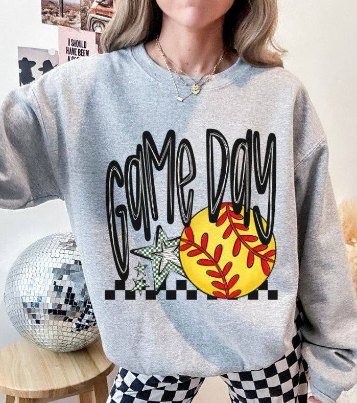 Game Day Stars (Softball - Dark Green) - DTF