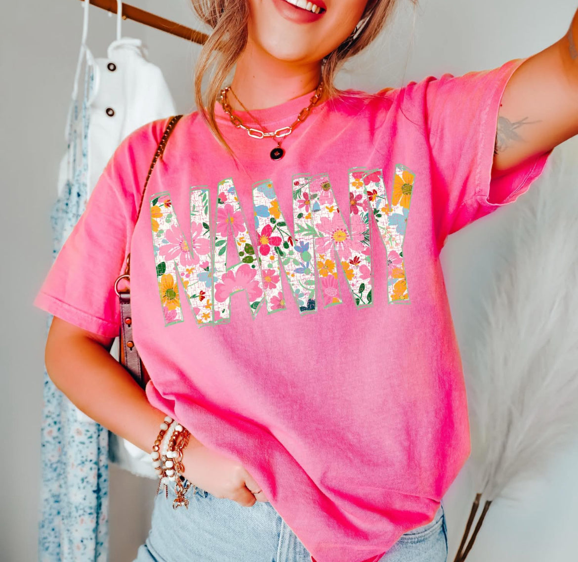 Nanny (Floral Doodle Distressed) - DTF