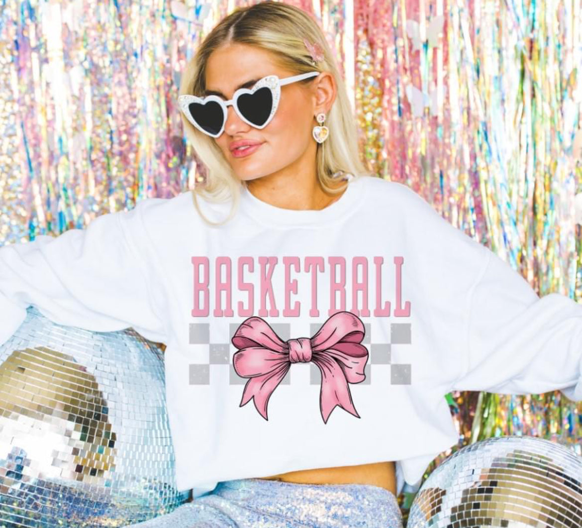 Basketball (Checkered Bow - coquette) - DTF