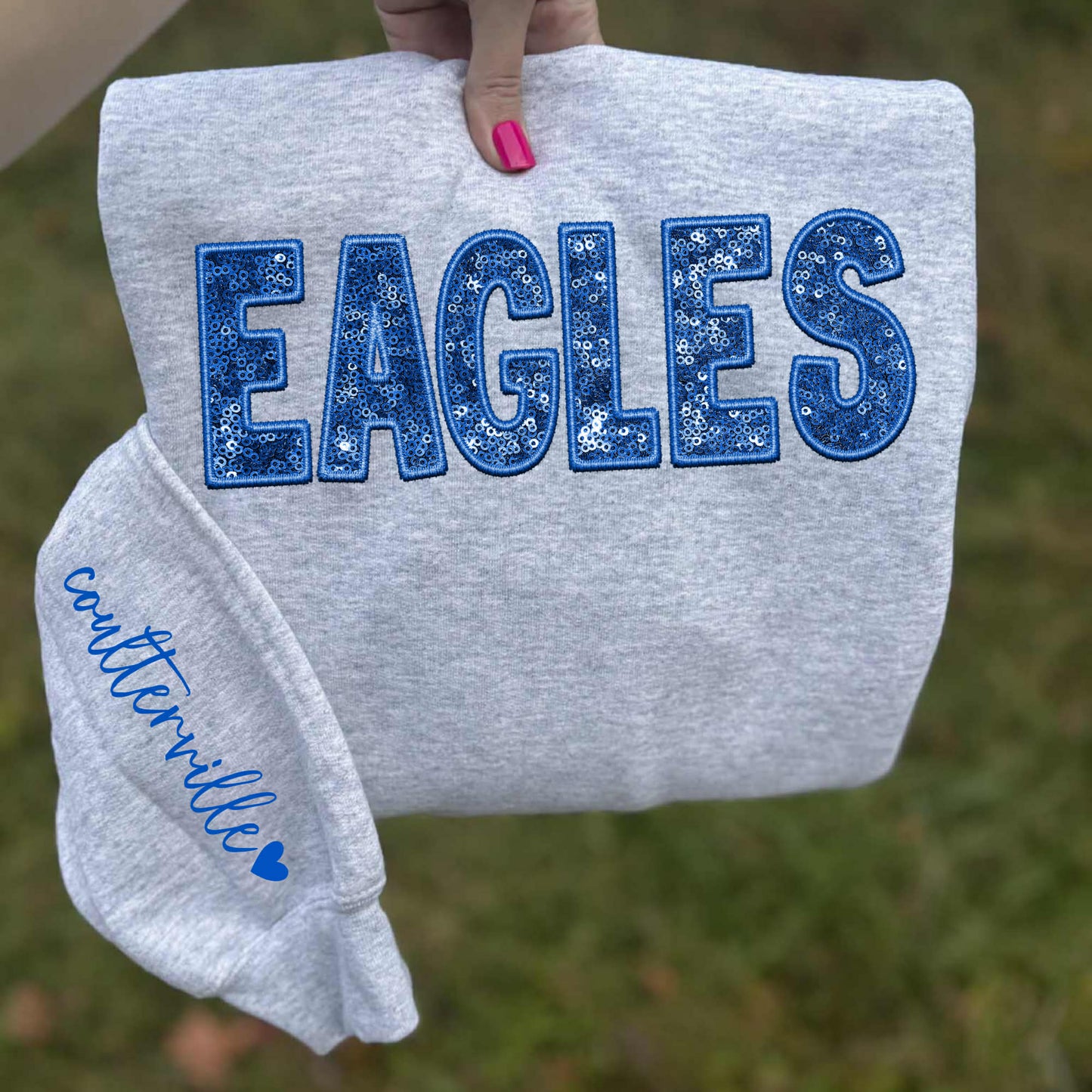 Eagles - Coulterville/Royal Blue (Sequins/Embroidery look) - DTF