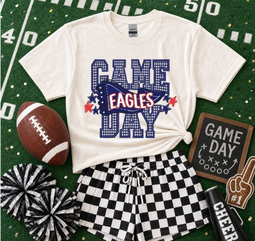 Eagles - Navy/Red (Preppy Game Day Pennant Mascot) - DTF