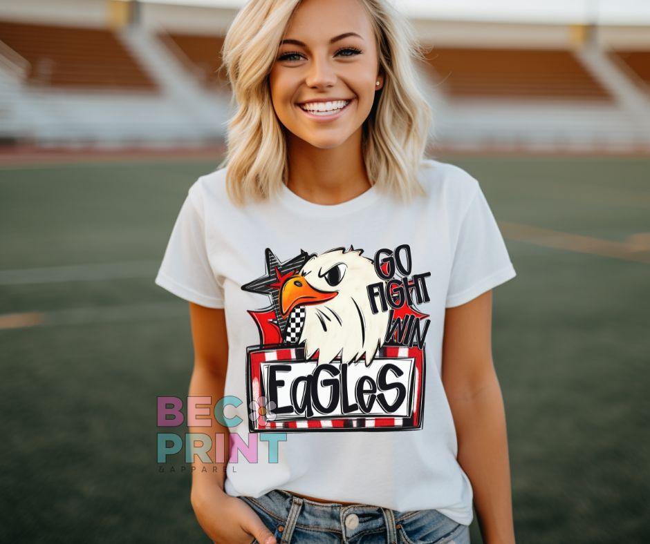 Eagles - Red (Go Fight Win Star Mascot) - DTF