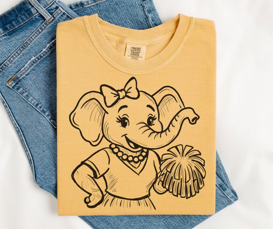 Elephant (Cheer Vintage Sketch Mascot) - DTF