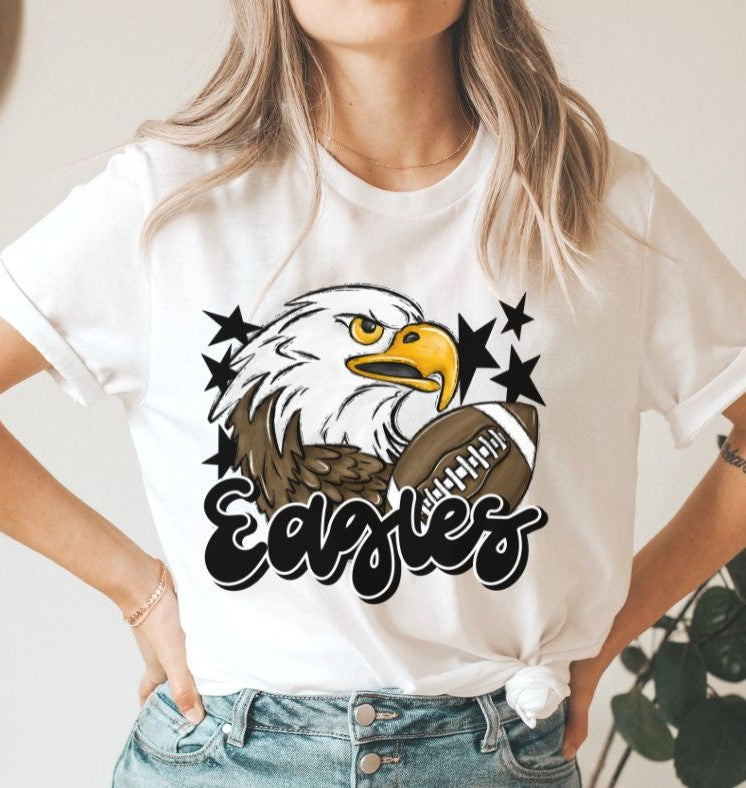 Eagles Mascot (stars - black) - DTF