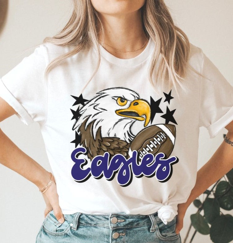Eagles Mascot (stars - blue) - DTF