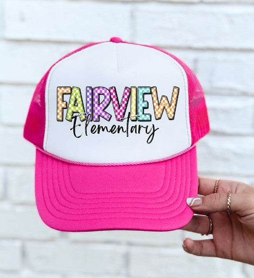 Fairview Elementary (Colorful Checked School Name) - DTF