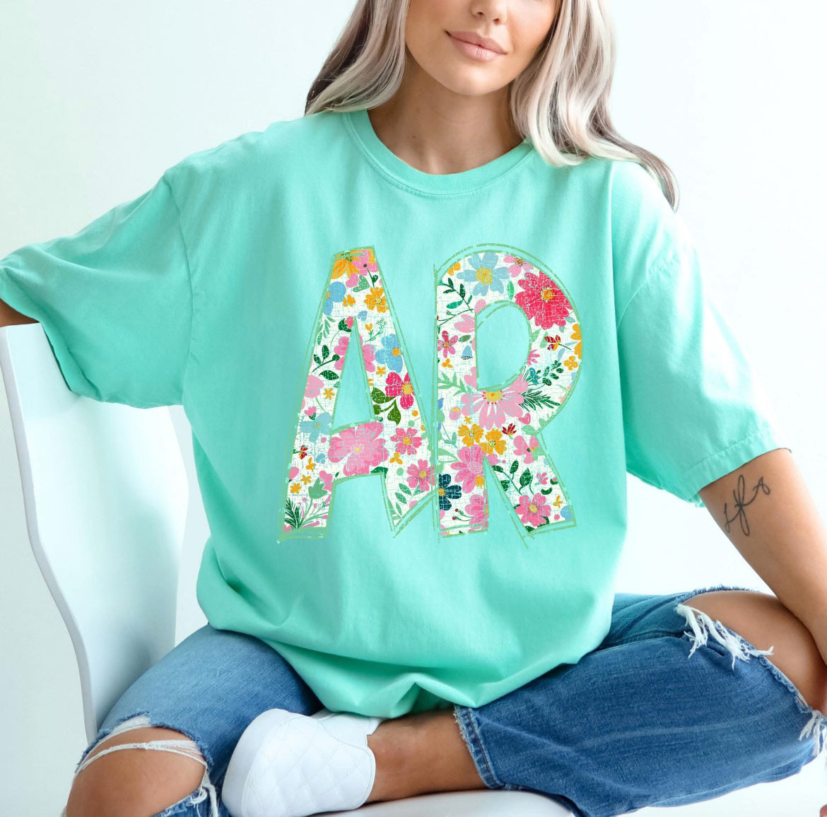 AR (Floral Doodle Distressed State) - DTF