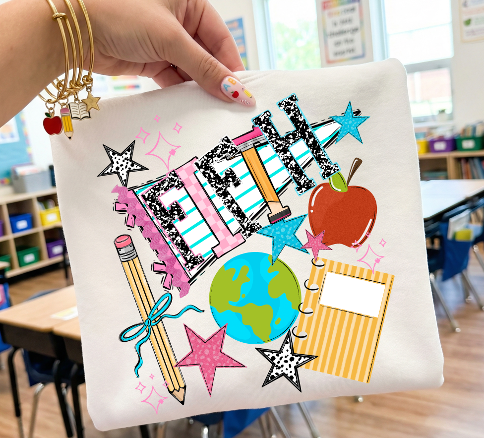 Fifth Grade (Back to School Name Pennant) - DTF