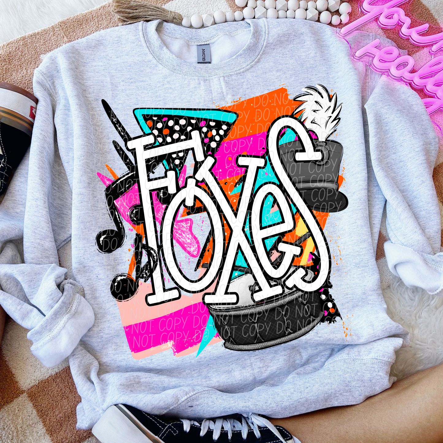 Foxes (Bright Retro Band Mascot) - DTF