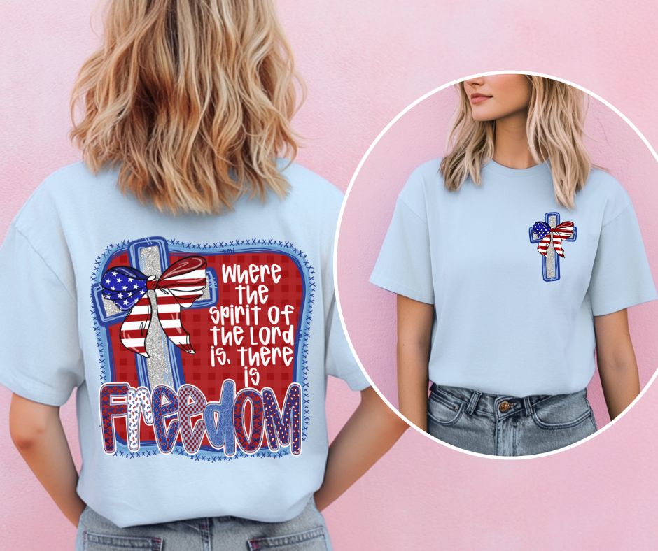 Freedom Cross (front/back 2-in-1 design) - DTF