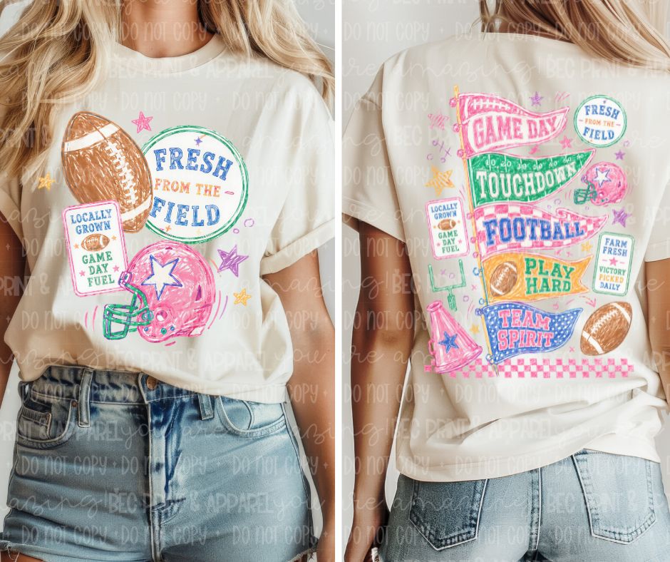 Fresh from the Field - Football (2-in-1 front/back design) - DTF