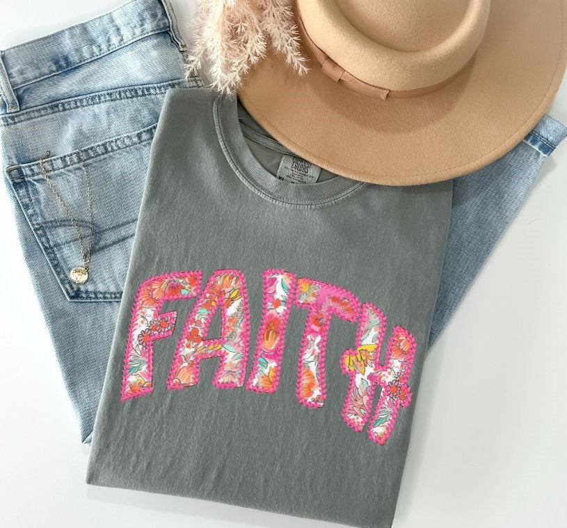 Faith (faux embroidery stitch look) - DTF