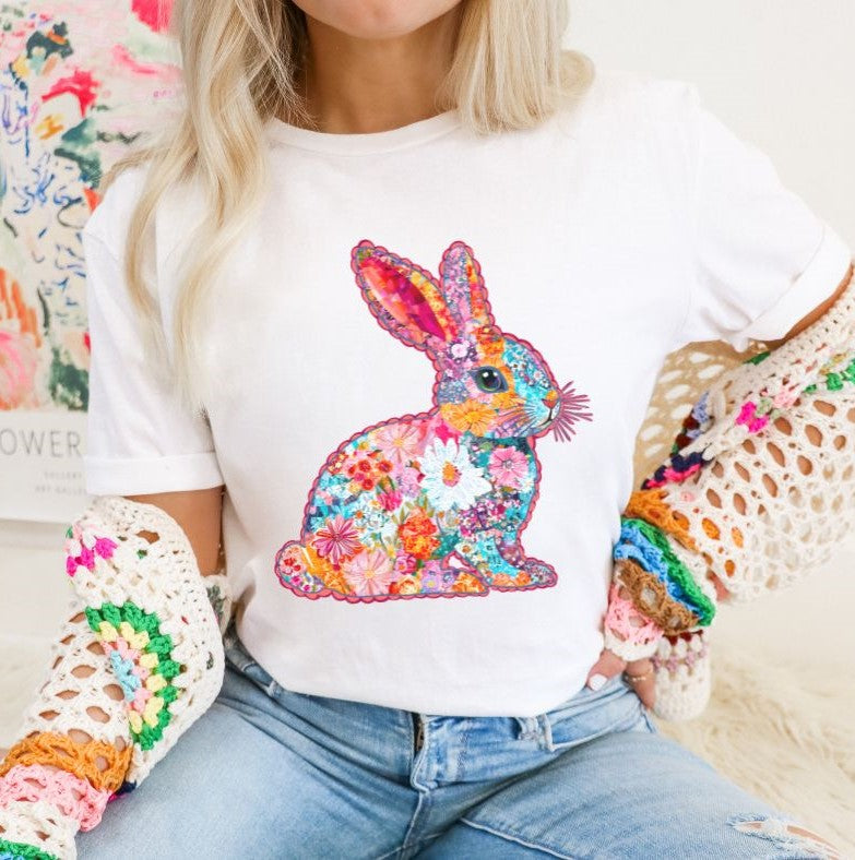 Floral Easter Bunny - DTF