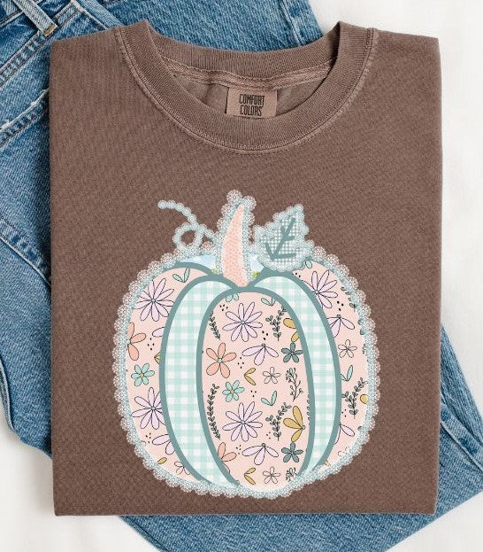 Floral and Lace Pumpkin - DTF