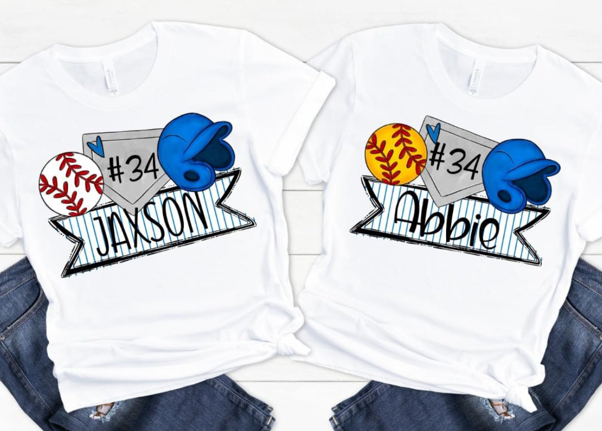 Baseball and Softball Trios (Personalized) - DTF