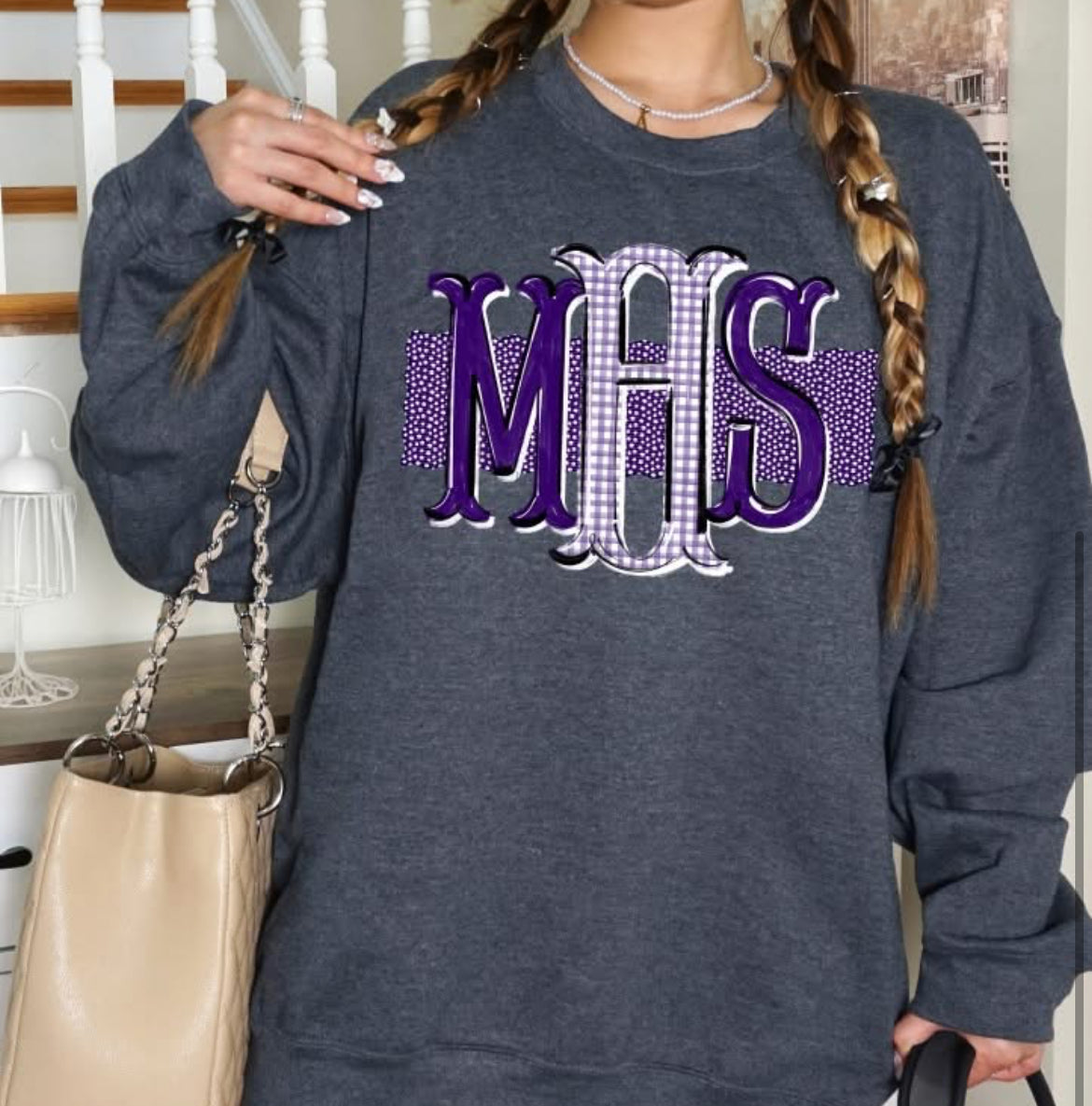 Custom (Traditional Monogram/School Initials) - Design/Mock Up