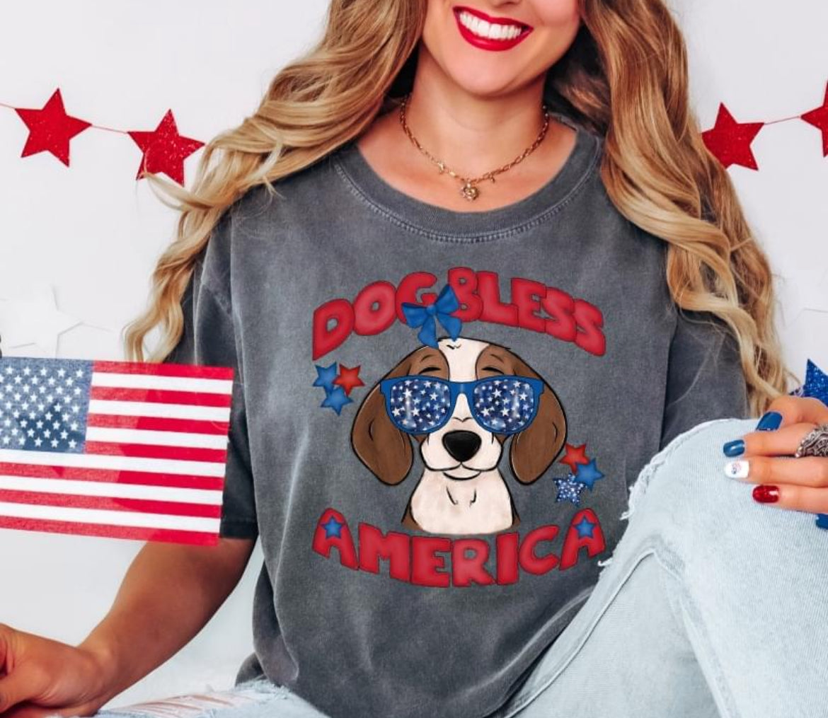Dog Bless America (Beagle) - DTF