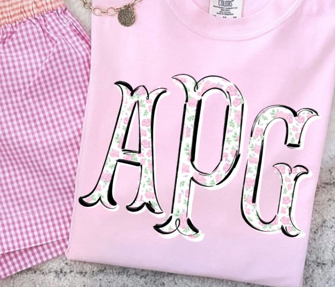 Custom (Traditional Monogram/School Initials) - Design/Mock Up